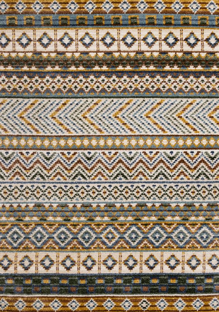 Kalora Interiors - Nala Yellow Blue Green Oxblood Intricate Southwestern Design Rug, 53in x 77in - N201/UW86 160230 veiw 1