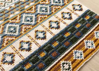 Kalora Interiors - Nala Yellow Blue Green Oxblood Intricate Southwestern Design Rug, 53in x 77in - N201/UW86 160230 veiw 4