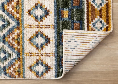 Kalora Interiors - Nala Yellow Blue Green Oxblood Intricate Southwestern Design Rug, 53in x 77in - N201/UW86 160230 veiw 5