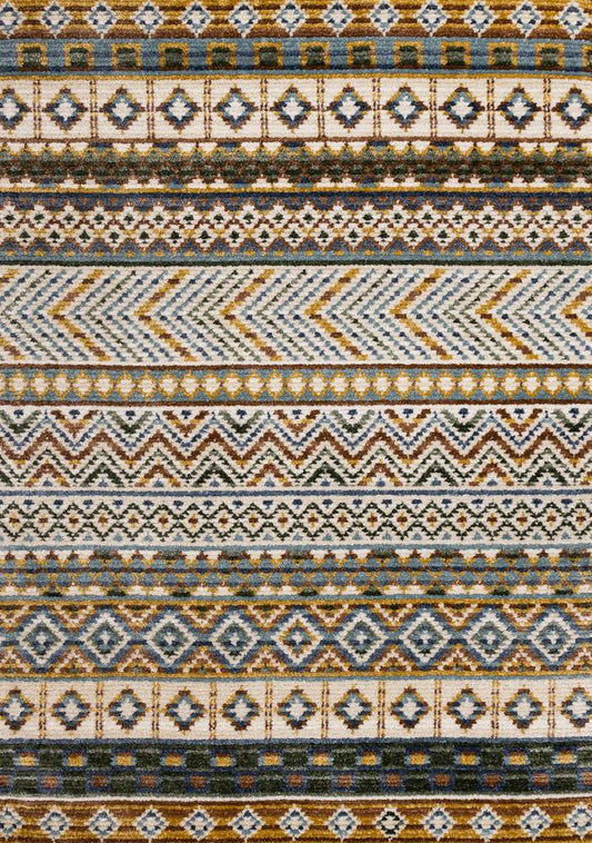 Kalora Interiors - Nala Yellow Blue Green Oxblood Intricate Southwestern Design Rug, 710in x 106 - N201/UW86 240320 veiw 1