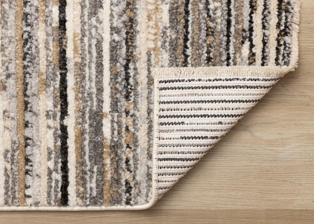 Kalora Interiors - Nala Crean Grey Black Beige Distressed Lines Rug, 710in x 106 - N205/UI86 240320 veiw 5