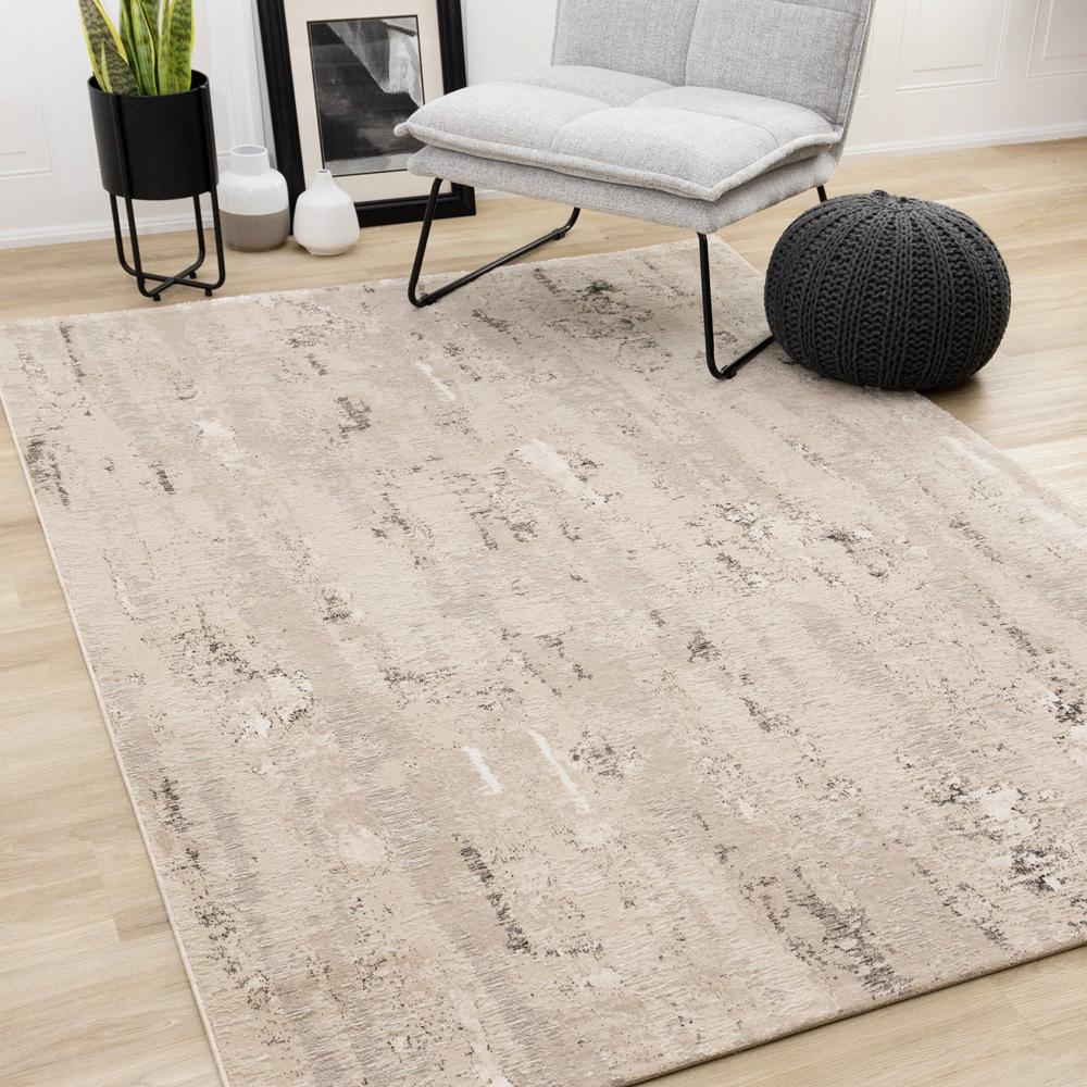 Kalora Interiors - Zola Beige Cream Black Distressed Rug, 53in x 77in - Z219/Z152 160230 veiw 2