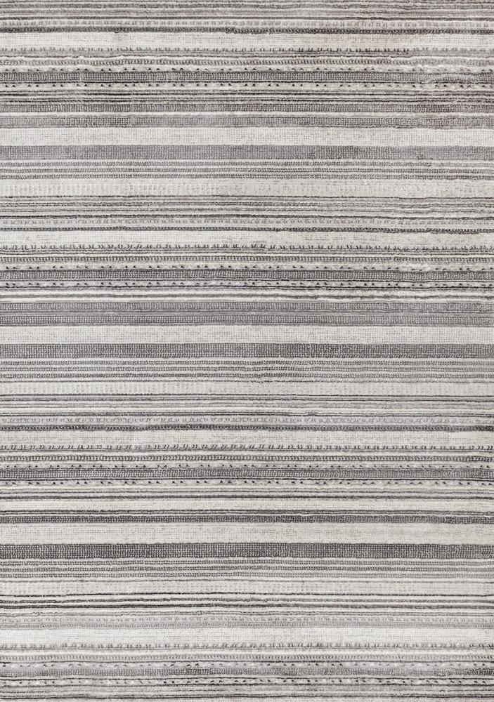 Kalora Interiors - Zola Grey White Black Patterned Rows Rug, 53in x 77in - Z224/Z256 160230 veiw 1