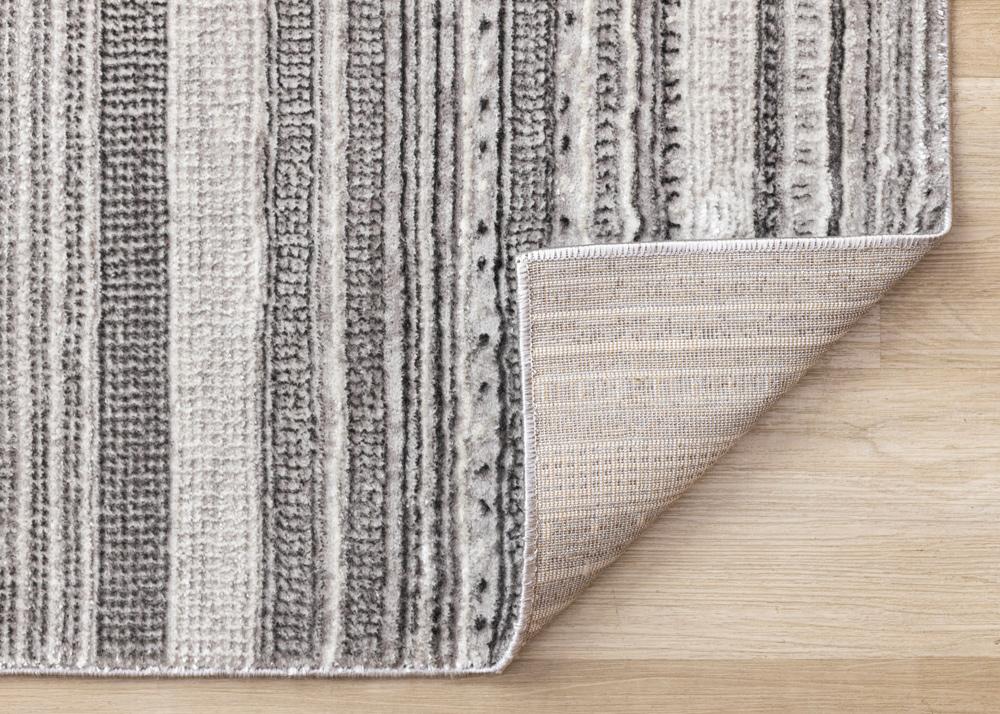 Kalora Interiors - Zola Grey White Black Patterned Rows Rug, 710in x 106in - Z224/Z256 240320 veiw 5