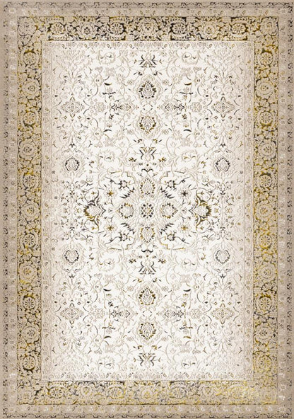 Kalora Interiors - Zola Cream Yellow Black Elegant Classic Rug, 710in x 106in - Z226/Z137 240320 veiw 1