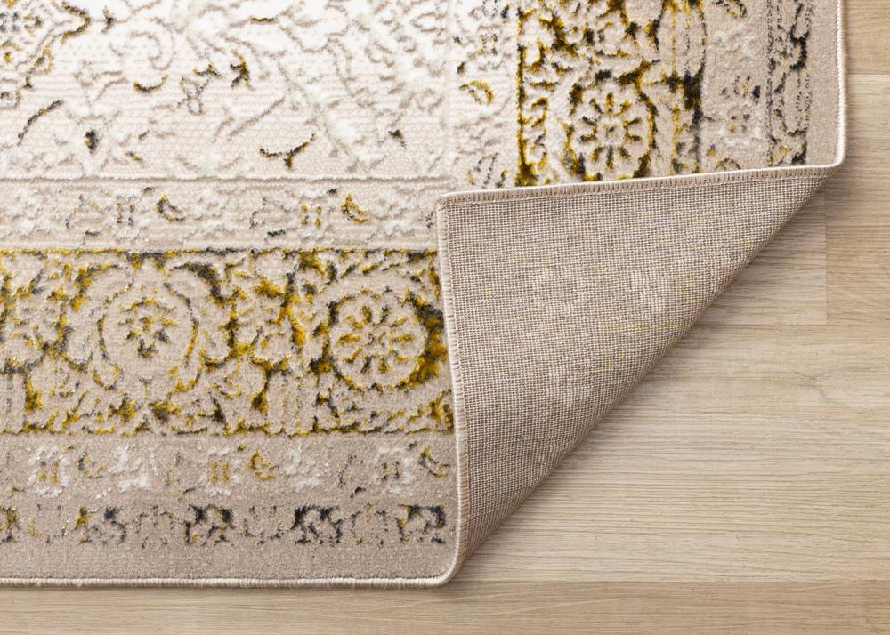 Kalora Interiors - Zola Cream Yellow Black Elegant Classic Rug, 710in x 106in - Z226/Z137 240320 veiw 5