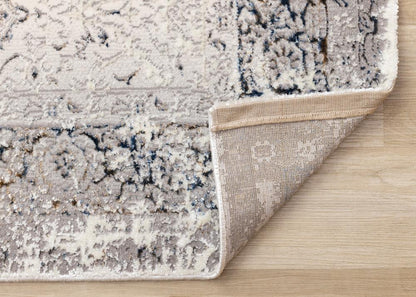 Kalora Interiors - Zola Cream Blue Black Elegant Classic Rug, 53in x 77in - Z226/Z231 160230 veiw 5