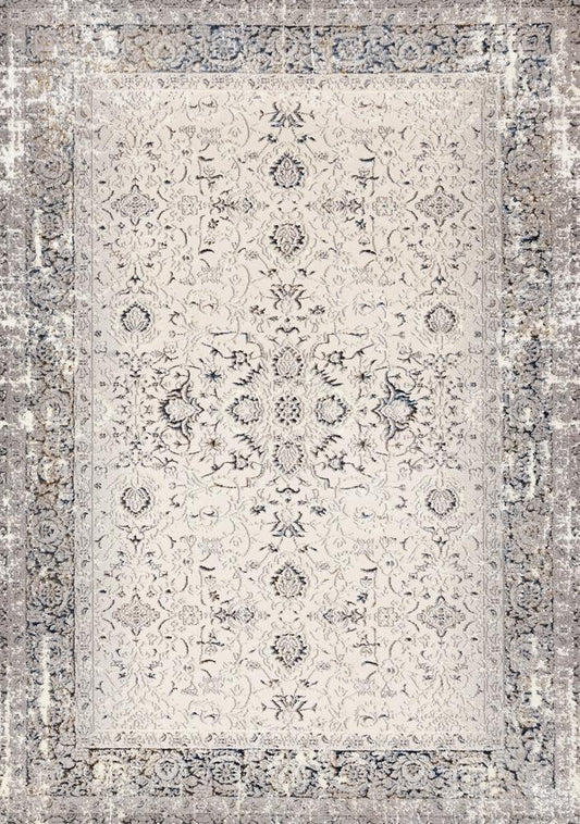 Kalora Interiors - Zola Cream Blue Black Elegant Classic Rug, 710in x 106in - Z226/Z231 240320 veiw 1