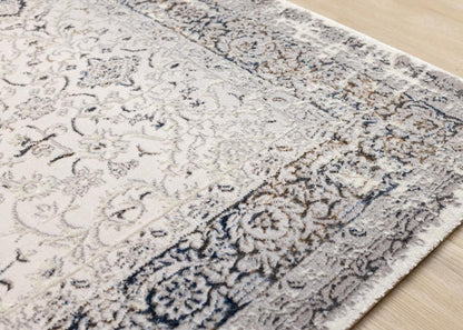 Kalora Interiors - Zola Cream Blue Black Elegant Classic Rug, 710in x 106in - Z226/Z231 240320 veiw 4
