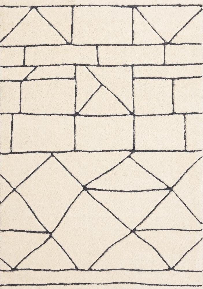 Kalora Interiors - Talia Cream Black Geometric Lattice Design Rug, 710 x 106 - 1345/26 240320 veiw 1