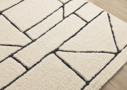 Kalora Interiors - Talia Cream Black Geometric Lattice Design Rug, 710 x 106 - 1345/26 240320 veiw 4
