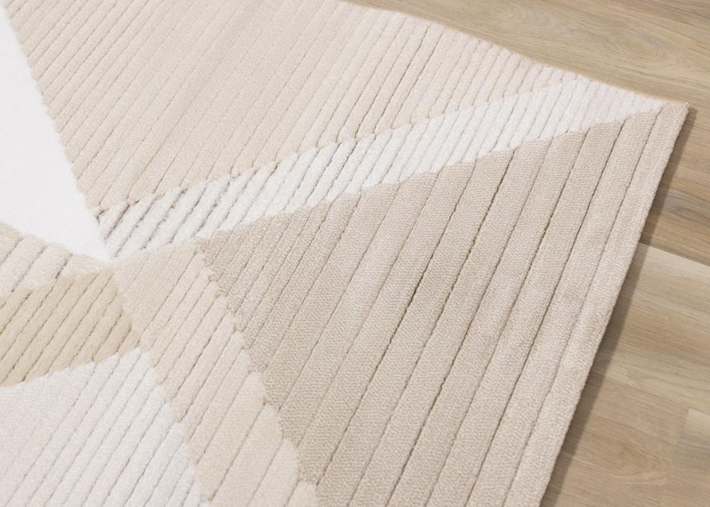 Kalora Interiors - Ella Beige Cream Elegant Contemporary Geometric Pattern Rug, 67in x 96in - 475302/100 200290 veiw 4