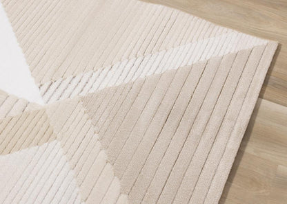 Kalora Interiors - Ella Beige Cream Elegant Contemporary Geometric Pattern Rug, 67in x 96in - 475302/100 200290 veiw 4