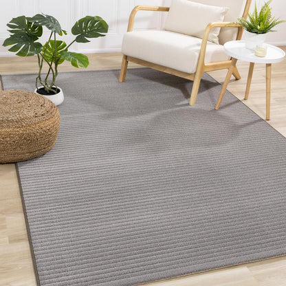 Kalora Interiors - Ella Grey Carved Stripe Plush Rug, 67in x 96in - 475318/920 200290 veiw 2