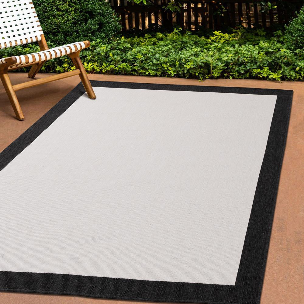 Kalora Interiors - Bristol Reversible Cream Black Border Rug, 53in x 77in - 5052/0110 160230 veiw 2