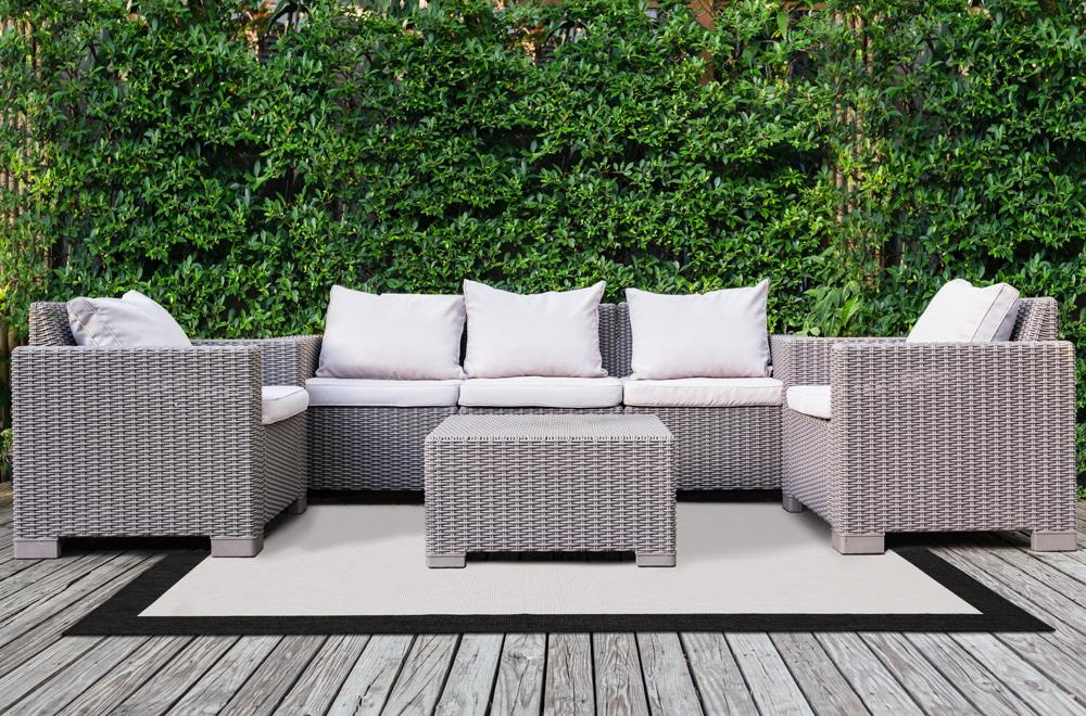 Kalora Interiors - Bristol Reversible Cream Black Border Rug, 67in x 96in - 5052/0110 200290 veiw 3