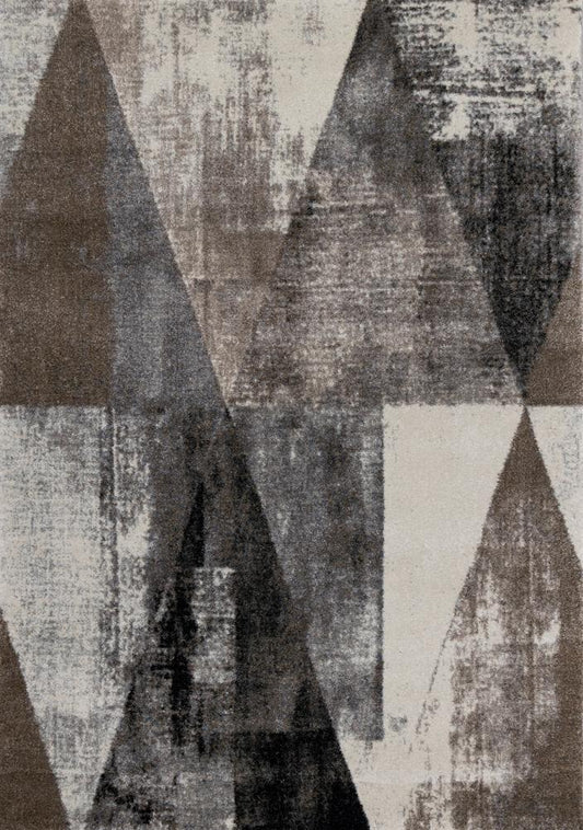 Kalora Interiors - Breeze Cream Brown Grey Robust Triangle Rug, 53in x 77in - E119/7127 160230 veiw 1