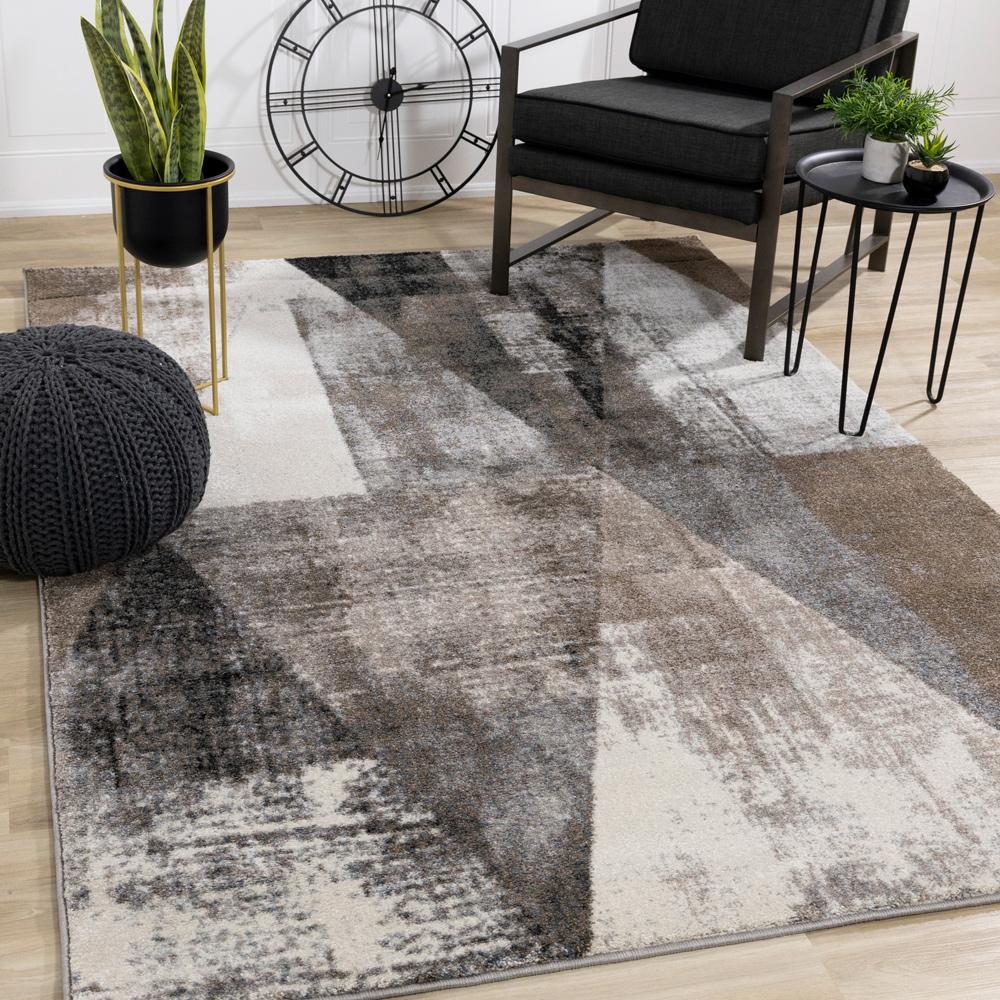 Kalora Interiors - Breeze Cream Brown Grey Robust Triangle Rug, 53in x 77in - E119/7127 160230 veiw 2