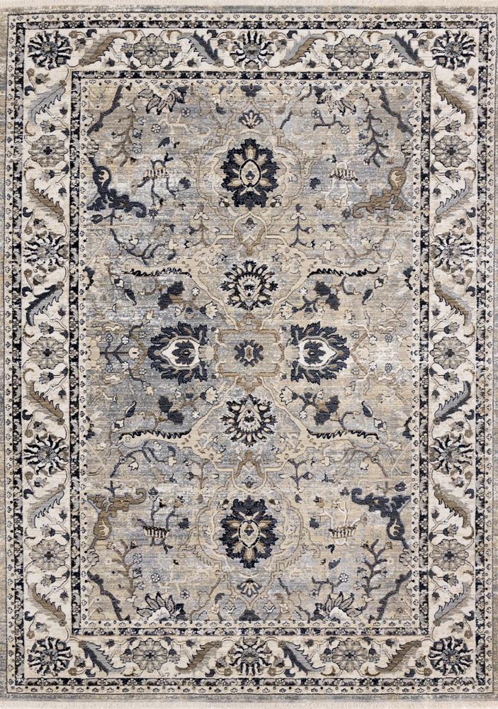 Kalora Interiors - Samira Traditional Cream Blue Border Rug, 20 x 710 - F037/4497 60240 veiw 1