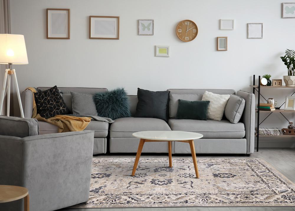 Kalora Interiors - Samira Traditional Cream Blue Border Rug, 710in x 102in - F037/4497 240310 veiw 3