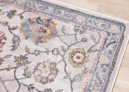 Kalora Interiors - Fresco Cream Grey Pink Yellow Orange Floral Border Rug, 67in x 96in - F708/6242 200290 veiw 4