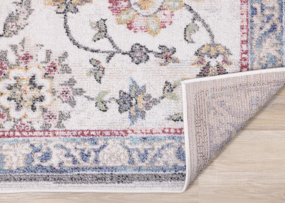 Kalora Interiors - Fresco Cream Grey Pink Yellow Orange Floral Border Rug, 67in x 96in - F708/6242 200290 veiw 5