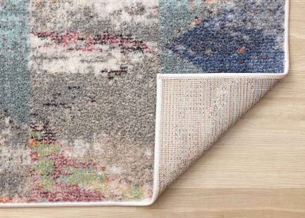 Kalora Interiors - Fresco Distressed Grey Pink Blue Yellow Triangular Pattern Rug, 67in x 96in - F727/6252 200290 veiw 5