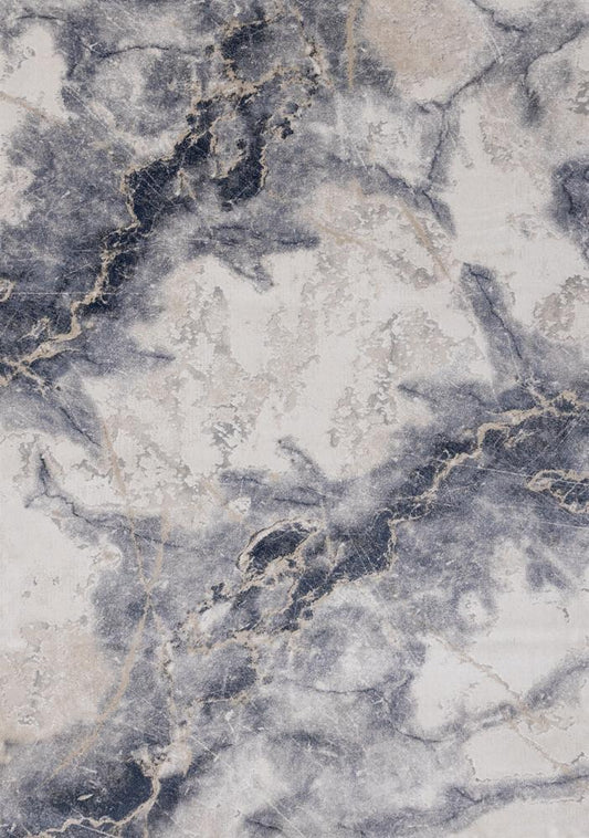 Kalora Interiors - Luca Blue Cream Marble Print Rug, 53in x 77in - G184/0262 160230 veiw 1
