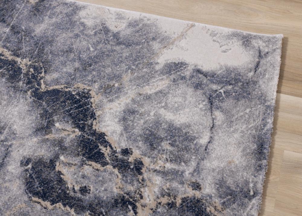 Kalora Interiors - Luca Blue Cream Marble Print Rug, 710in x 106in - G184/0262 240320 veiw 4