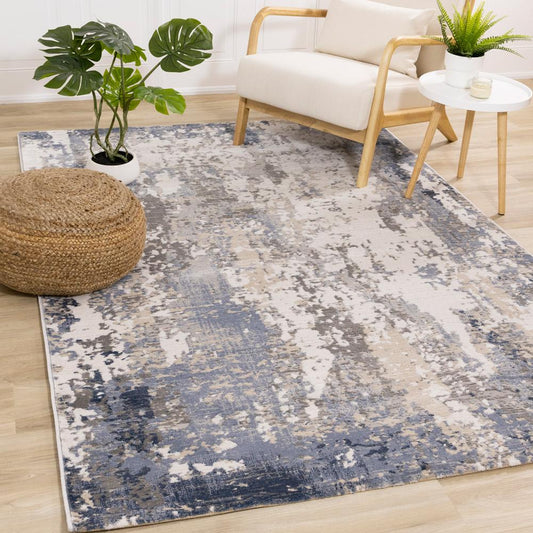 Kalora Interiors - Luca Blue Beige Distressed Rug, 710in x 106in - G193/0464 240320 veiw 2