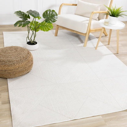 Kalora Interiors - Hayden Light Cream Diamond Block Pattern Rug, 53in x 77in - G927/4161 160230 veiw 2