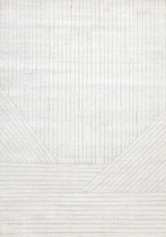 Kalora Interiors - Hayden Light Cream Modern Lines Rug, 710in x 106in - G928/4161 240320 veiw 1