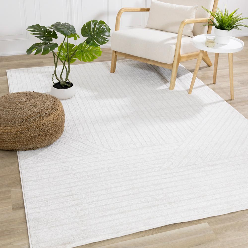Kalora Interiors - Hayden Light Cream Modern Lines Rug, 710in x 106in - G928/4161 240320 veiw 2