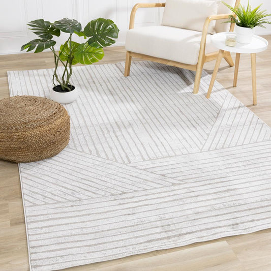 Kalora Interiors - Hayden Grey Modern Lines Rug, 53in x 77in - G928/4323 160230 veiw 2