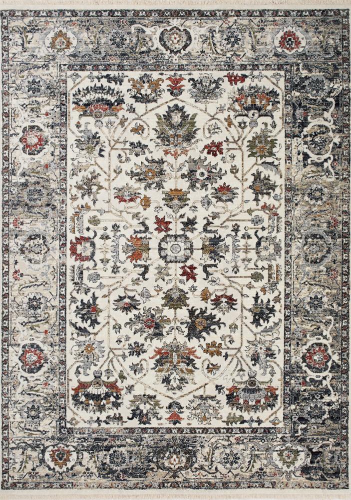 Kalora Interiors - Serene Cream Blue Intricate Border Rug, 53in x 77in - D984/7424 160240 veiw 1