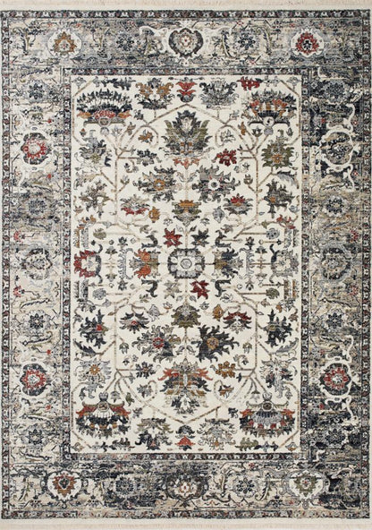 Kalora Interiors - Serene Cream Blue Intricate Border Rug, 53in x 77in - D984/7424 160240 veiw 1