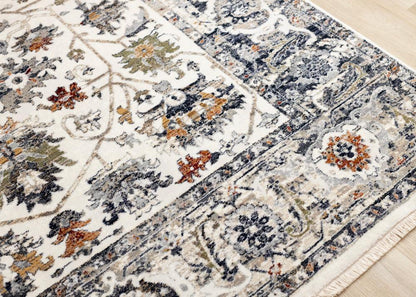 Kalora Interiors - Serene Cream Blue Intricate Border Rug, 710 x 102 - D984/7424 240310 veiw 4