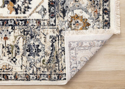 Kalora Interiors - Serene Cream Blue Intricate Border Rug, 710 x 102 - D984/7424 240310 veiw 5