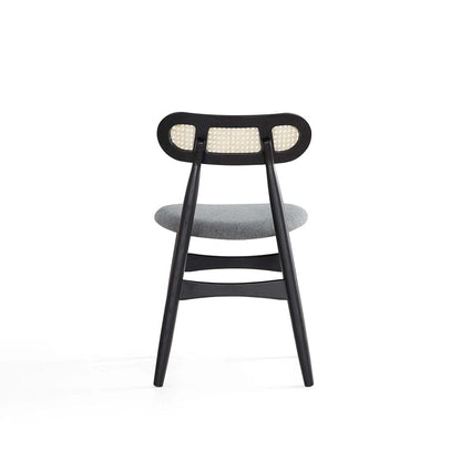 Manhattan Comfort - 9-Piece Colbert and Rockaway Woven Polycotton Dining with Dining Chair - American Ash WoodDining Table - American Solid Ash Wood Legs in Black and GreyBlack - 8-DT02DCCA02-GY veiw 6