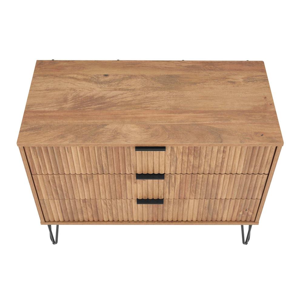 Manhattan Comfort - 2-Piece DUMBO Nightstand and Dresser with 4 Drawers in Golden Brown - 2-DB01-GB veiw 5