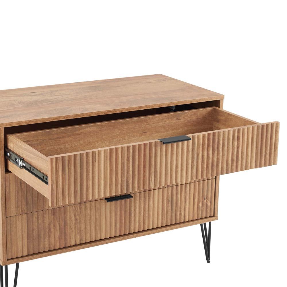 Manhattan Comfort - 2-Piece DUMBO Nightstand and Dresser with 4 Drawers in Golden Brown - 2-DB01-GB veiw 7