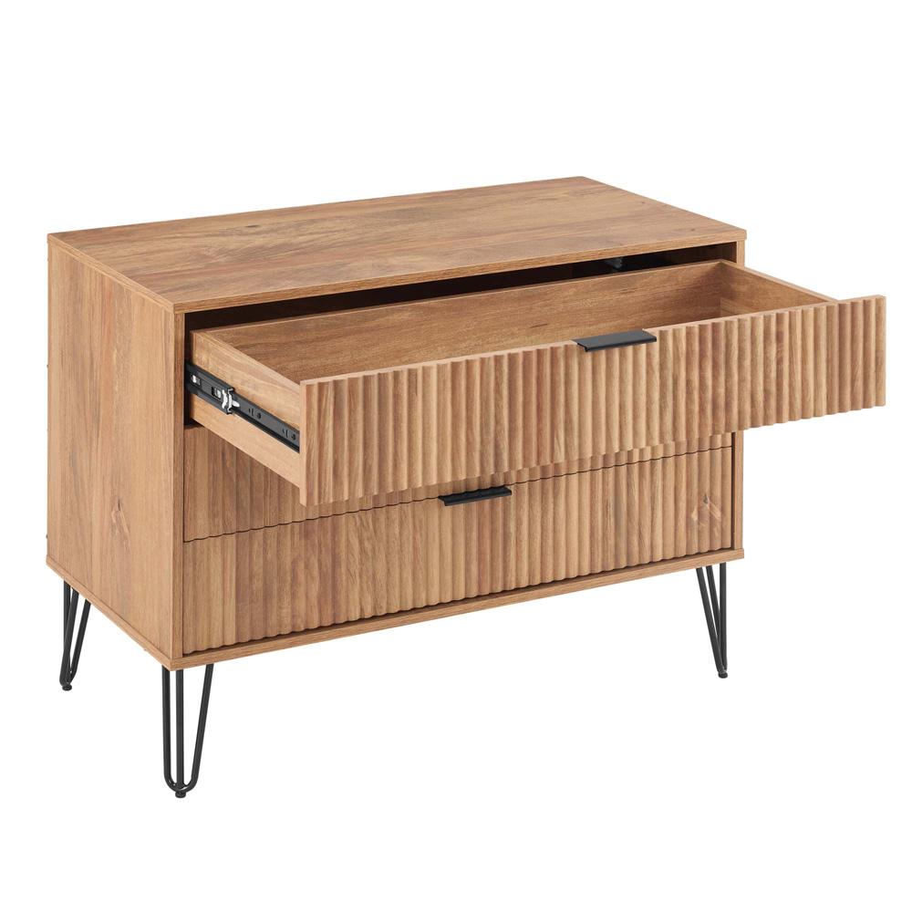 Manhattan Comfort - 2-Piece DUMBO Nightstand and Dresser with 4 Drawers in Golden Brown - 2-DB01-GB veiw 8