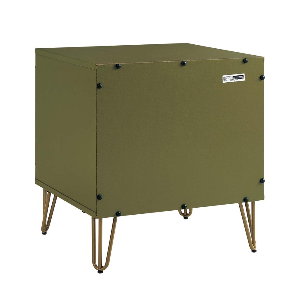 Manhattan Comfort - 2-Piece DUMBO Nightstand and Dresser with 4 Drawers in Olive Green - 2-DB01-OG veiw 8