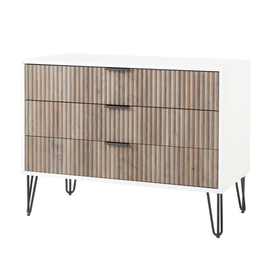Manhattan Comfort - 2-Piece DUMBO Nightstand and Dresser with 4 Drawers in White and GreyWhite and Rustic Grey - 2-DB01-WG veiw 2
