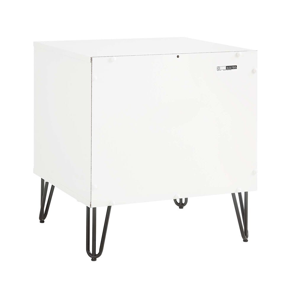 Manhattan Comfort - 2-Piece DUMBO Nightstand and Dresser with 4 Drawers in White and GreyWhite and Rustic Grey - 2-DB01-WG veiw 7