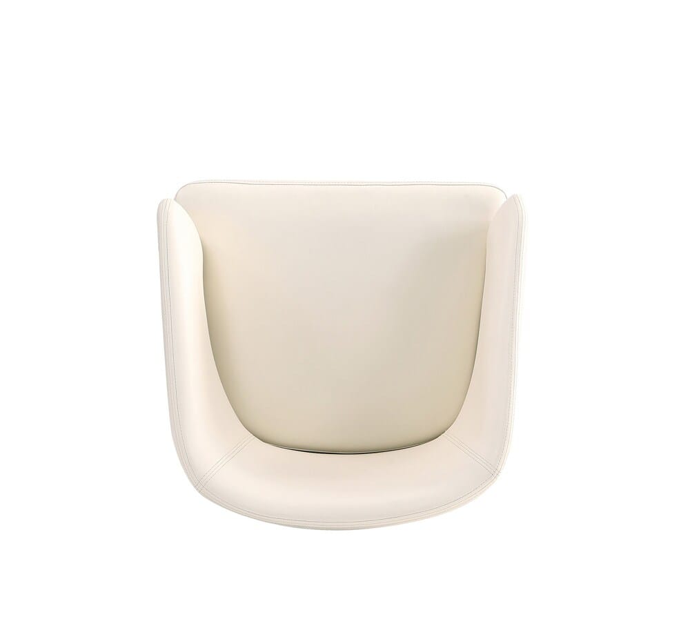 Manhattan Comfort - Raya Leatherette Dining Chair with Beech Wood Legs in Walnut and Cream - Set of 2 - 2-DC082-CR veiw 4