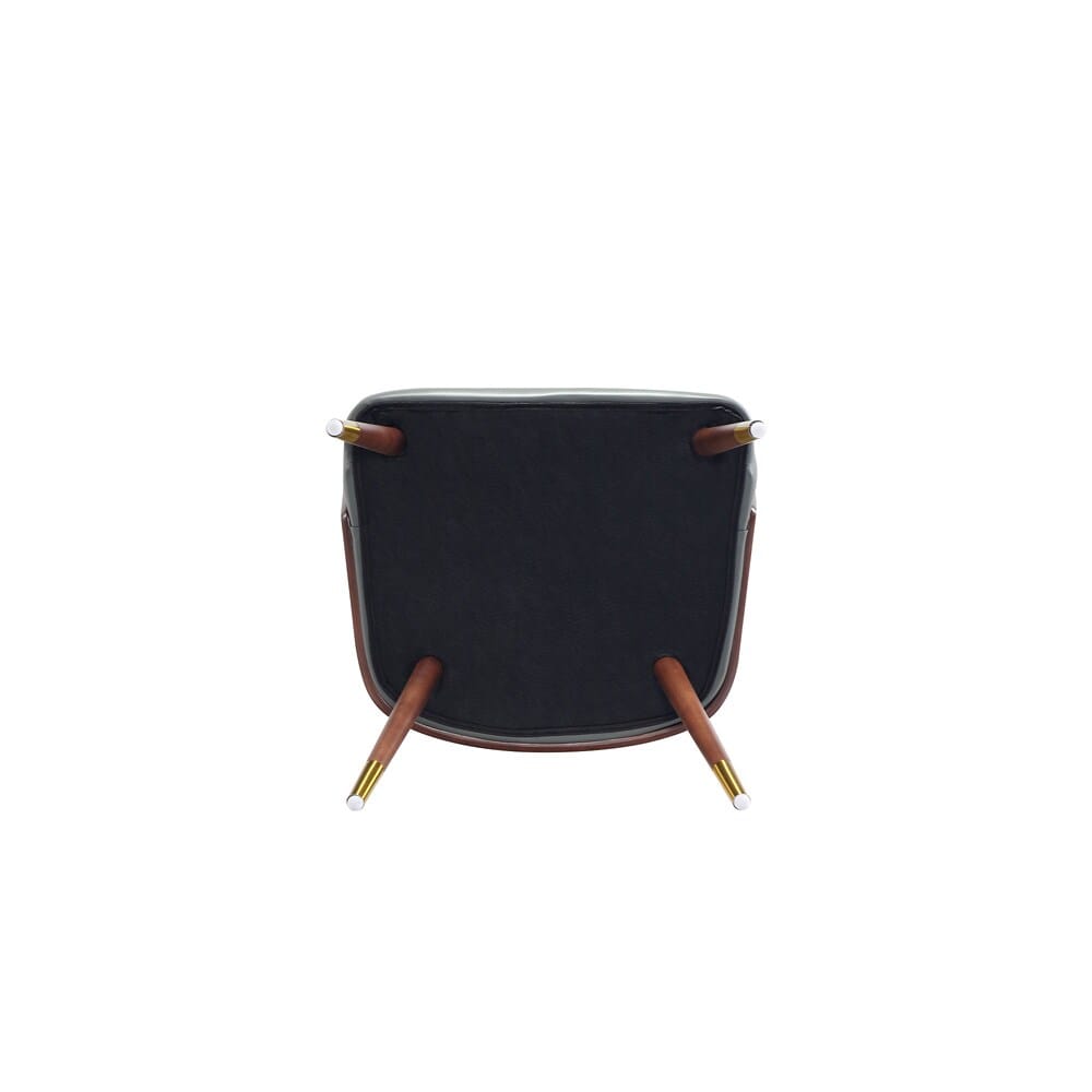 Manhattan Comfort - Raya Leatherette Dining Chair with Beech Wood Legs in Walnut and Graphite Grey - Set of 2 - 2-DC082-GY veiw 5