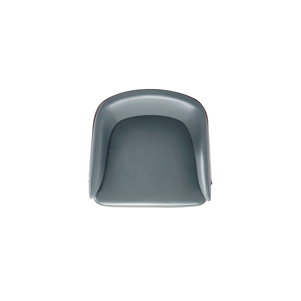 Manhattan Comfort - Raya Leatherette Dining Chair with Beech Wood Legs in Walnut and Graphite Grey - DC082-GY veiw 4