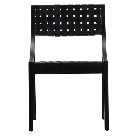 Henry & Mason - Palisades Black Teak Wood and Black Leather Dining Chair - DV7281 veiw 2