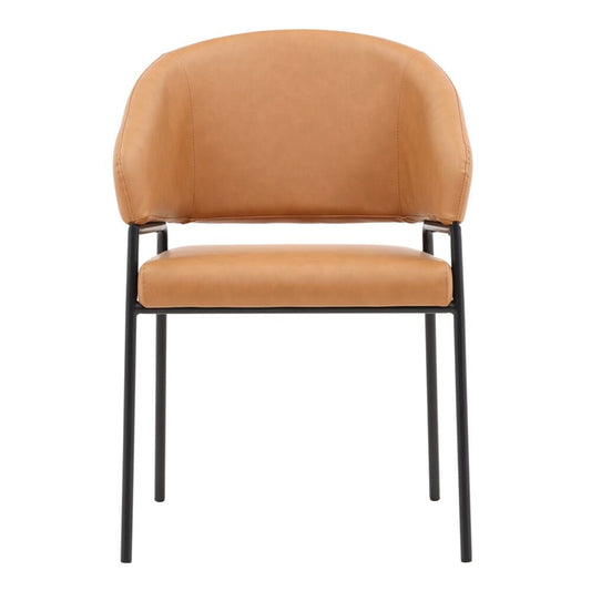 Henry & Mason - Lusk Iron Dining Chair with Camel Faux Leather - Set of 2 - DV7259 veiw 2